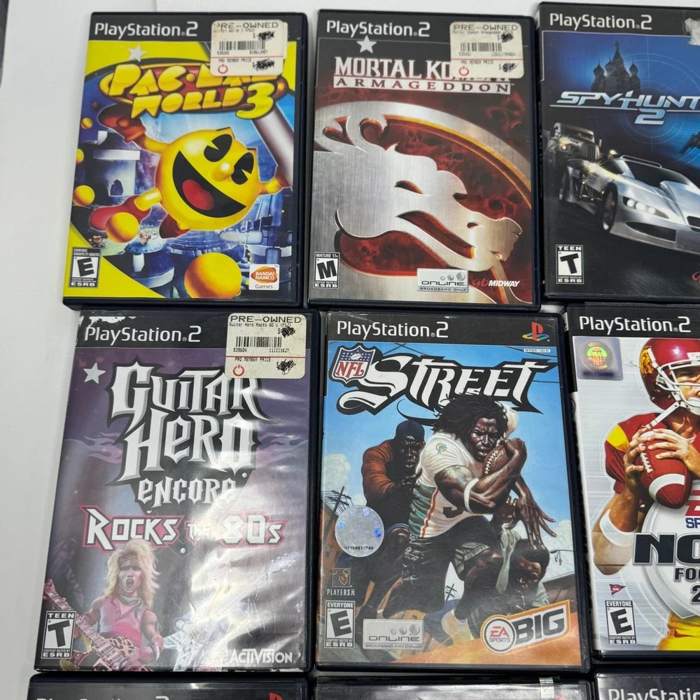 Sony PlayStation 2 PS2 Game Lot of 15 NCAA NFL Street Mortal‎ Kombat Pac-Man